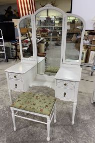 Antique Style White Painted Vanity