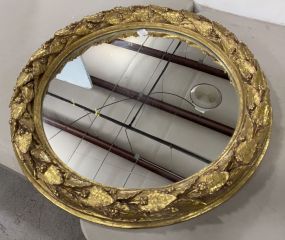 Gold Gilt Flower Round Wall Mirror