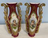 Pair of Vintage KMP Porcelain Vases