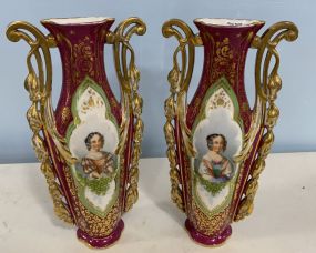 Pair of Vintage KMP Porcelain Vases