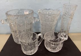 Group of Cut Glass and Pressed Glass Pieces