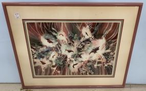 Joan Blackburn Signed Floral Watercolor