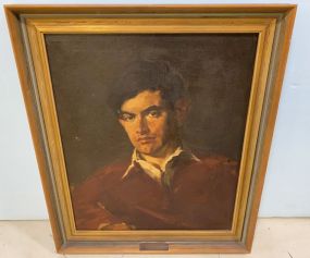 Antique Spanish Boy Portrait Painting