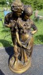 Bronzed Color Metal Figural Statue Fountain