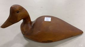 Hand Carved Natural Finish Duck Decoy