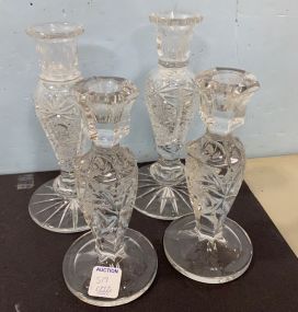 Two Pair of Crystal Candle Sticks