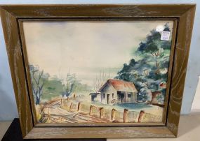 Framed Landscape Watercolor
