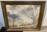 Framed Landscape Watercolor