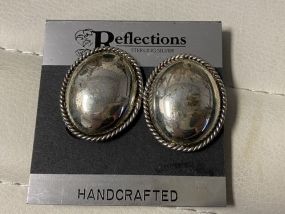 Two Reflections Sterling Silver Clip On Earrings
