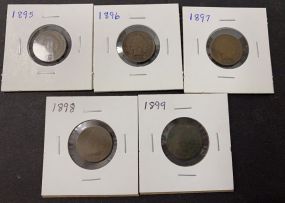 1895, 1896, 1897, 1898, and 1899 Indian Cents