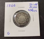 1866 Shield Nickel with Rays