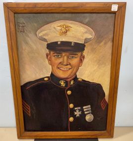 Marie Pratt WAC 1945 Painting of Soldier