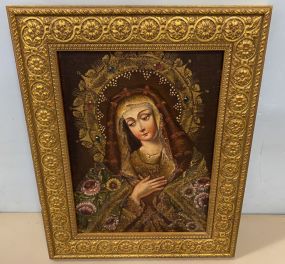 Painted Icon Madonna Framed