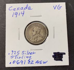 1914 Canada Sterling Dime VG