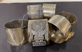 6 Peru Silver Napkin Rings