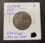 1919 France 1 Franc Silver FC