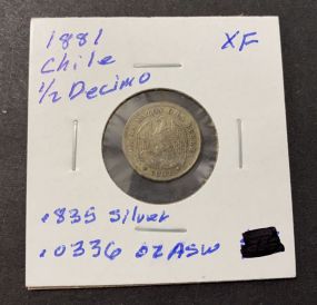 1881 Chile 1/2 Decimo XF