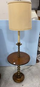 Brass and Wood Lamp Table