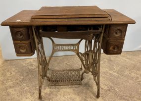 Antique Singer Sewing Machine and Cabinet