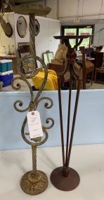 Two Wrought Iron Candle Holders