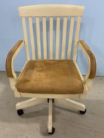 White Painted Arm Desk Chair