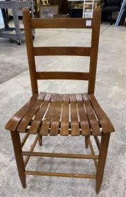 Primitive Style Oak Side Chair