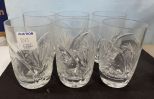 Six Etched Hobstar Glasses