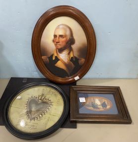 George Washington Print, Copper Heart Art and Cummings Collection Rooster Print