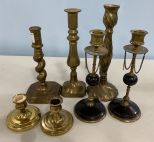Collection of Brass Candle Sticks