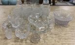 Group of Vintage Pressed Glass Serving Pieces