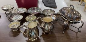 Large Group of Silver Plate Serving Pieces