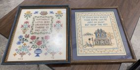 Two 1970's Needle Point Samplers