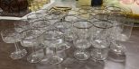 Set of Silver Plate Rimmed Stemware