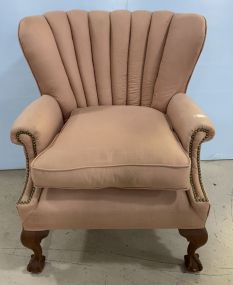 Faded Pink Tufted Back Arm Chair