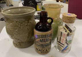 Glass Vases and Mississippi Mud Beer Bottle