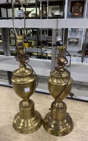Pair of Mid Century Brass Urn Lamps