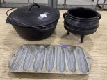 Iron Cover Skillet, Corn Tray, and Bestduty Pot