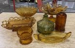 Group of Vintage Amber Glassware
