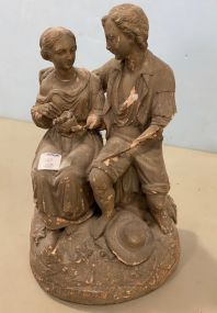 Paul & Virgin Plaster Statue