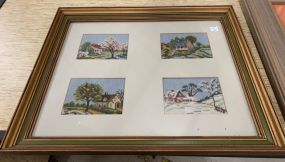 Four Home Place Needle Points Framed