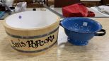 Enamel Blue Cookware and Ben's Popcorn Bin