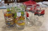 6 Camp Snoopy Glasses and 4 Wendy's Glasses