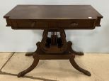 Antique Lyre Base Foyer Table