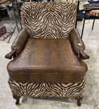Decorative Cloth and Faux Alligator Skin Chair