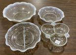 Four Fenton Hobnail Opalescent Glassware