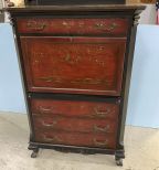 Modern Oriental Style Red Secretary