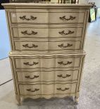 French Provincial Regency White Chest on Chest