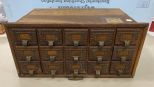 Antique Warren Oak Card Organizer