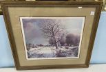 Emmitt Thames Signed Snow Landscape Print