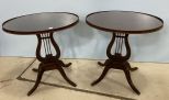 Pair of Lyre Mahogany Side Tables